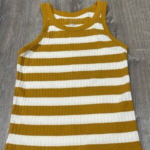 American Eagle Striped Tank Top Small Yellow C14